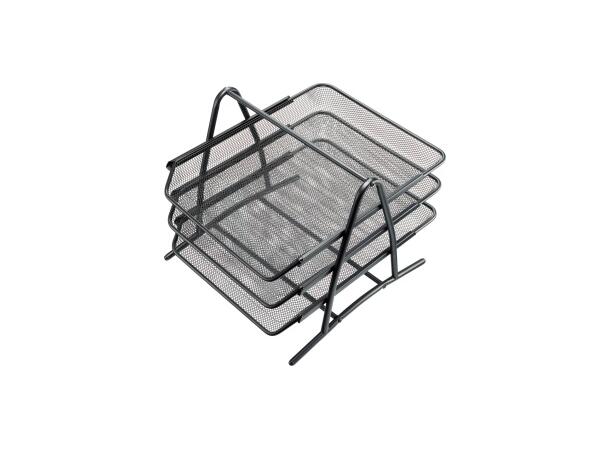 Brevkurv HELIT mesh metall 3 stk sort 